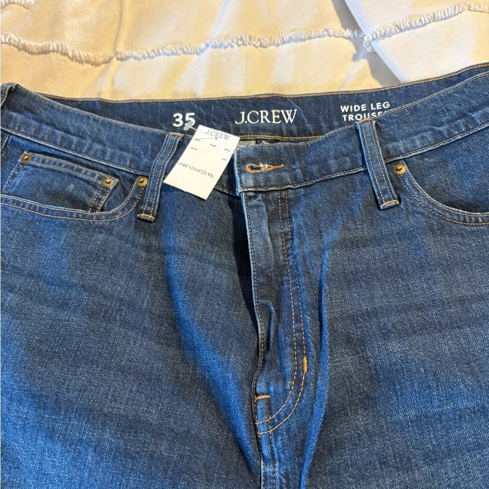 J. Crew Women's Wide Leg Jeans in Classic Blue